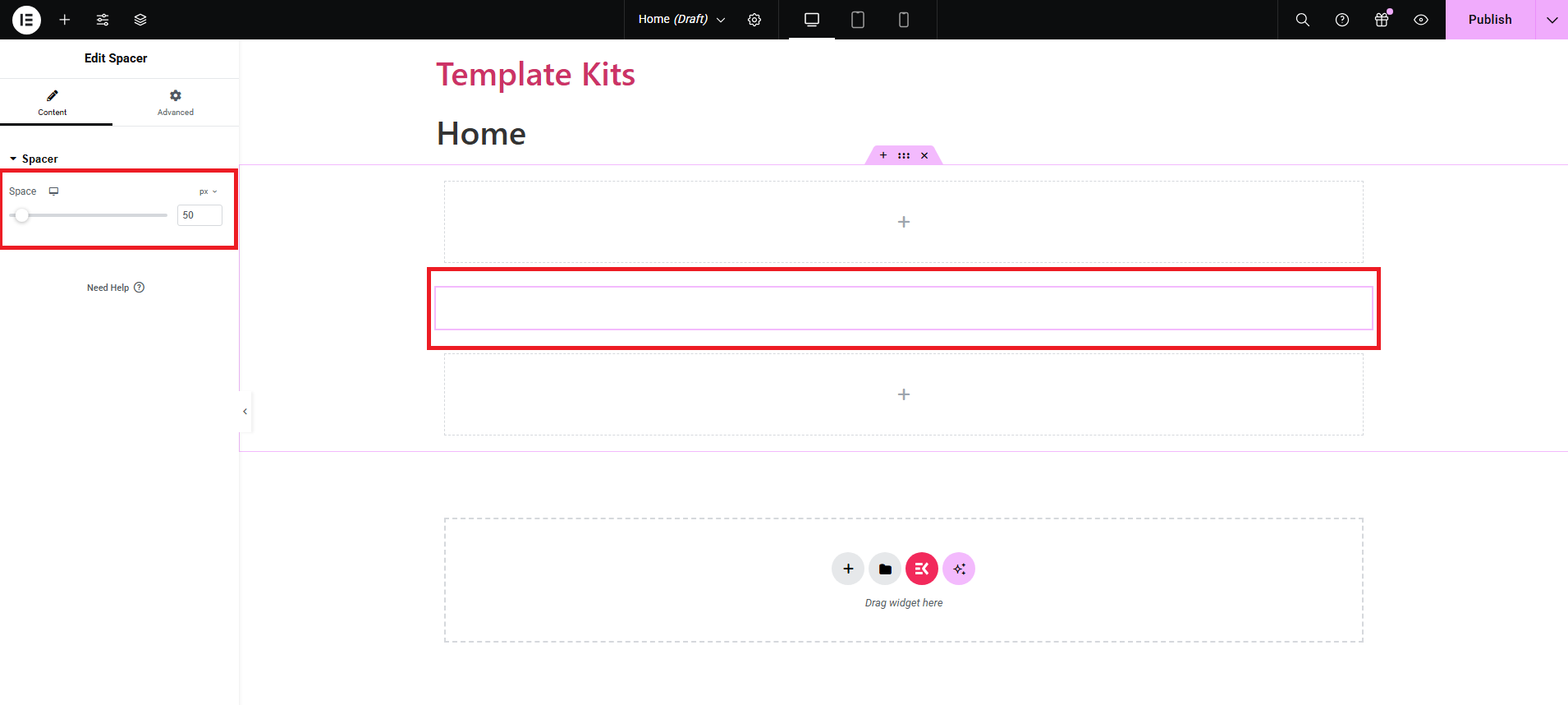 Add a Vertical Divider in Elementor - Support